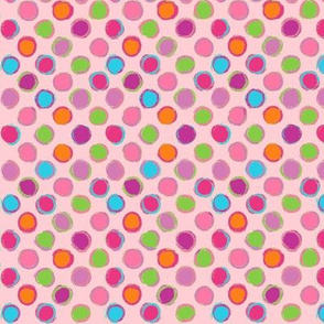 Chalk DOTS pink POLKA dots Paris Bebe Fabrics