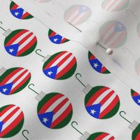 Greeen Christmas Balls with the Puerto Rico Flag