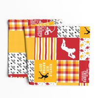 Football//Hustle Hit Never Quit//Chiefs - Wholecloth Cheater Quilt