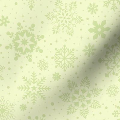 snowflakes - light green
