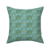 Floral Antique teal patina