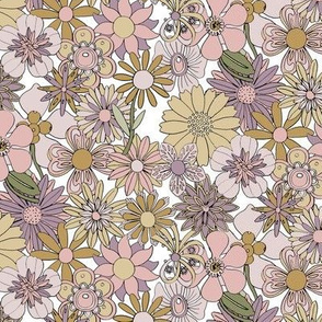 Chelsea (Mustard & Pink) || vintage hand-drawn floral