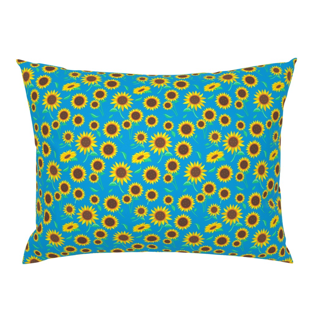 Sunflowers on Blue