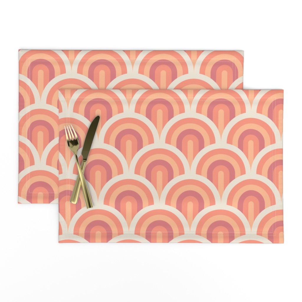 Peach Fuzz Art Deco Waves