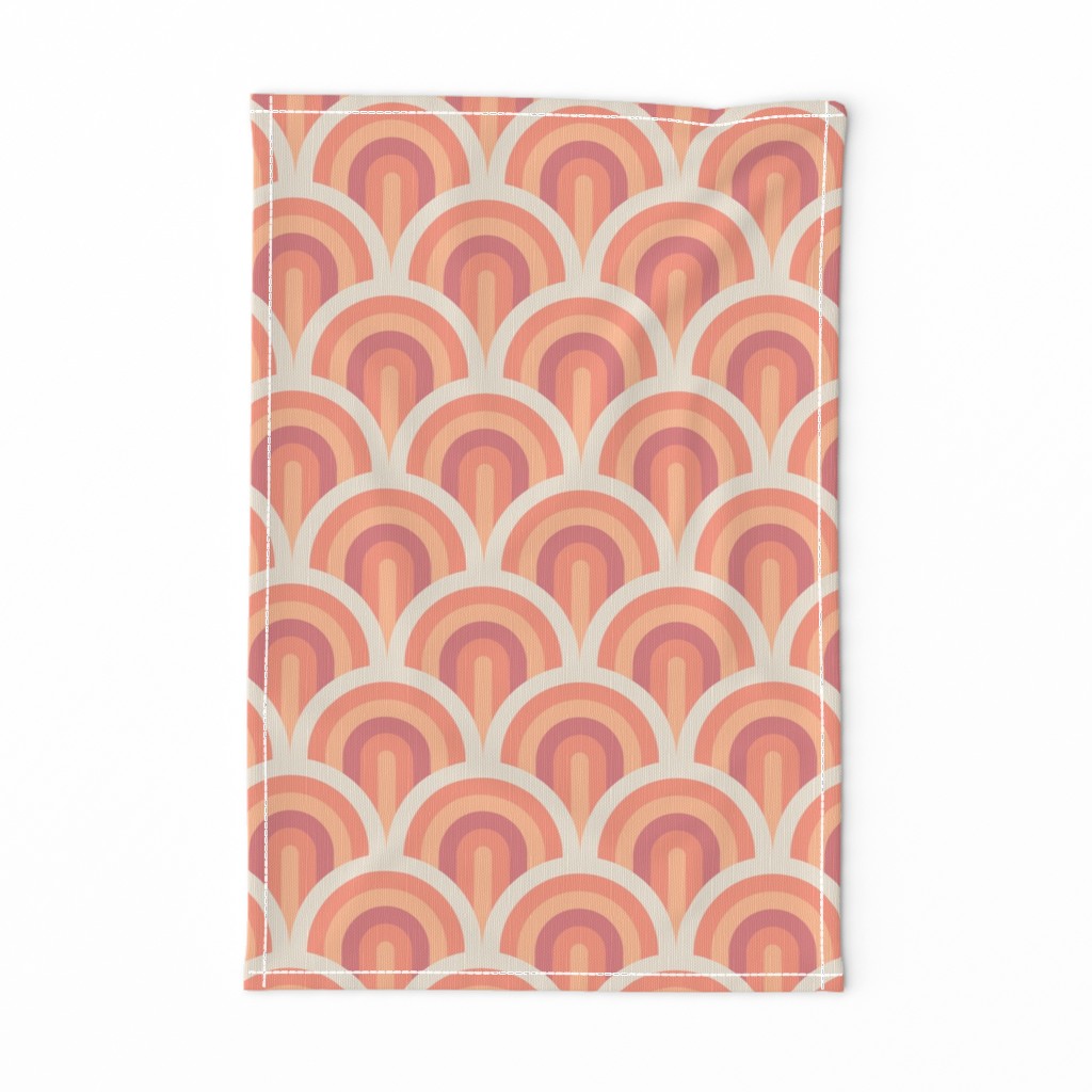 Peach Fuzz Art Deco Waves