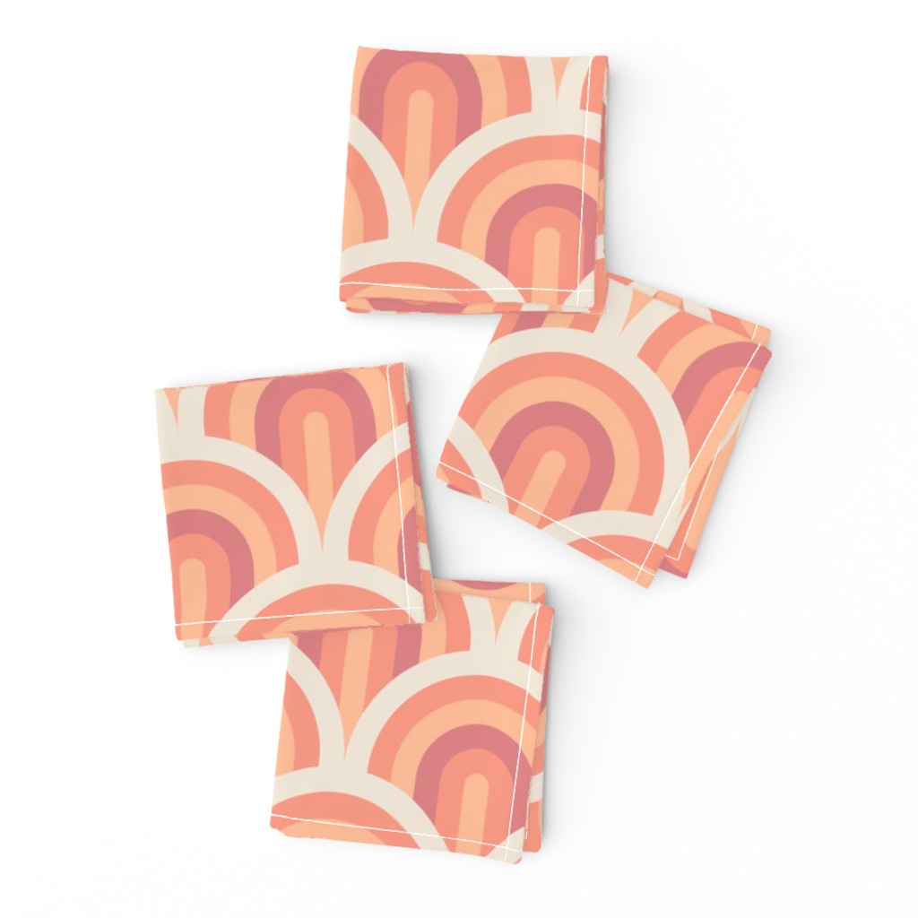 Peach Fuzz Art Deco Waves