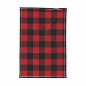 2" buffalo check fabric - red and black holiday xmas christmas cabin buffalo plaid