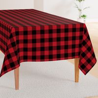 2" buffalo check fabric - red and black holiday xmas christmas cabin buffalo plaid