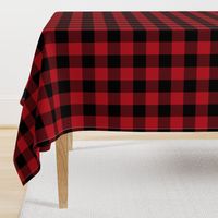 2" buffalo check fabric - red and black holiday xmas christmas cabin buffalo plaid