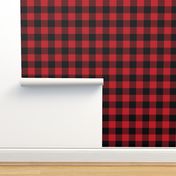 2" buffalo check fabric - red and black holiday xmas christmas cabin buffalo plaid