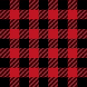 2" buffalo check fabric - red and black holiday xmas christmas cabin buffalo plaid