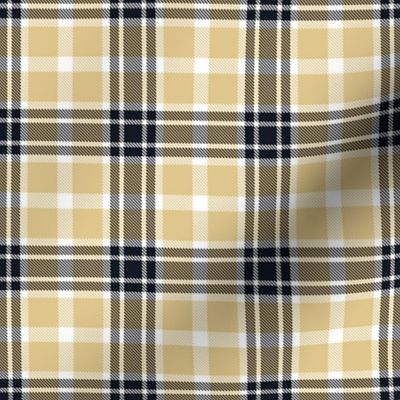 Plaid in Gold Black and White