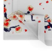 Plum tree chinoiserie wave XL