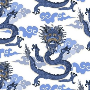 Dragon/blue white/large scale