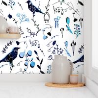 Chinoiserie White Blue Paint