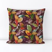 Autumn Fall Leaves Pattern // Mulberry