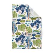 Cute Watercolor Chinoiserie Garden 