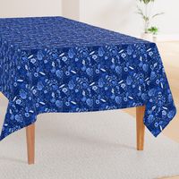 Midnight Garden Vintage Floral Chinoiserie // Royal Blue + Moonlight