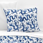Chinese dragons jumbo blue watercolors