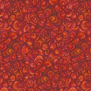 Painterly Floral Red medium scale