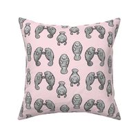 Manatees Holding Hands - Pink