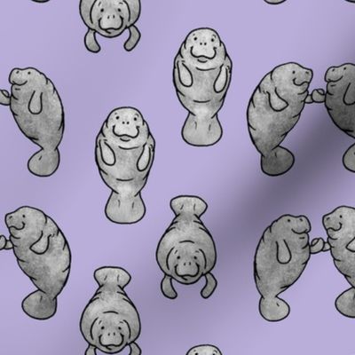 Manatees Holding Hands - Purple