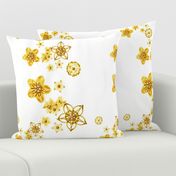 Faux Metallic floral gold