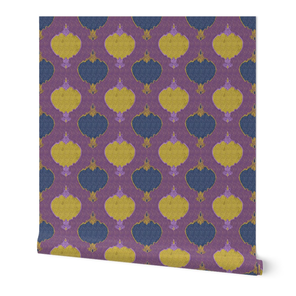 romano ikat2 purple blue gold