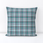 Plaid in Green Silver Black White and Gray