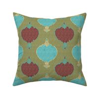 romano ikat 3 green red turquoise