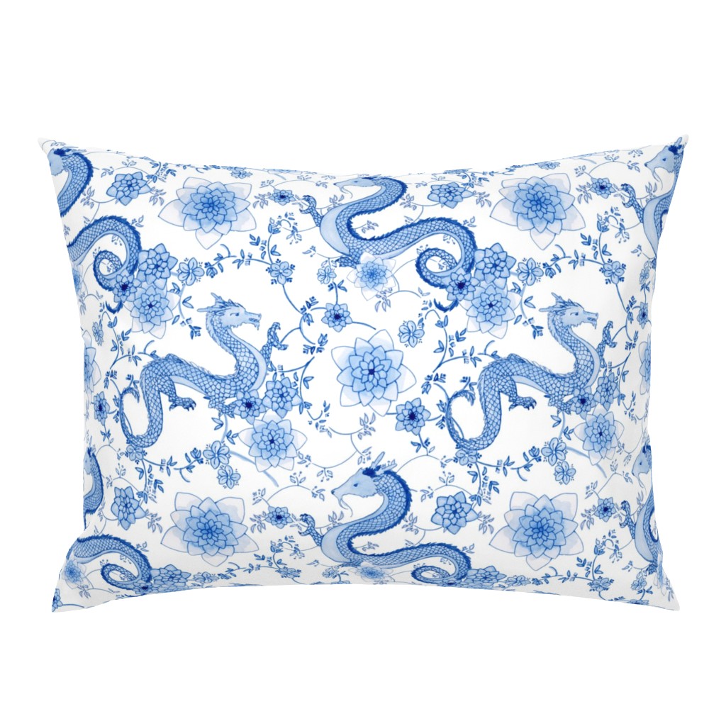 Chinoiserie blue dragons