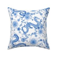 Chinoiserie blue dragons