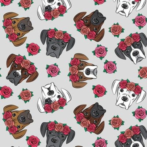 all the boxers with floral crowns - light grey