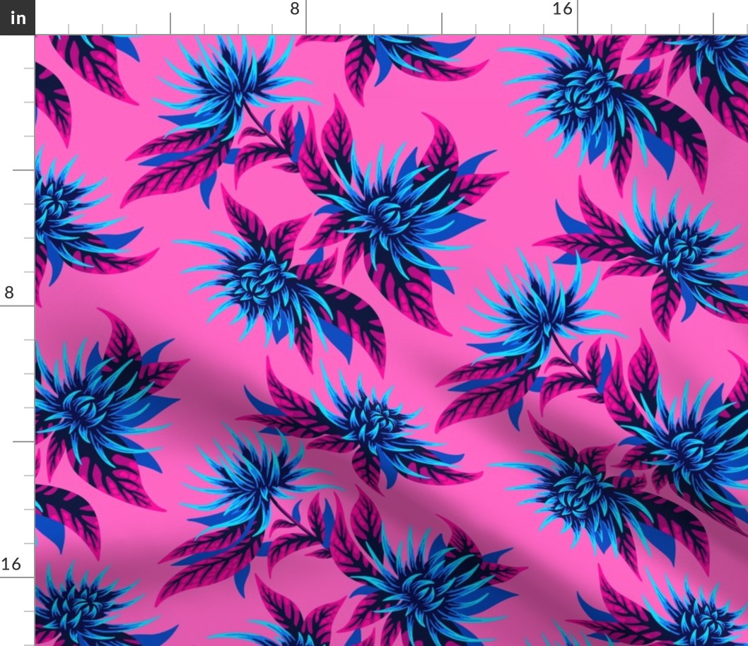 Chrysanthemums - Pink / Blue