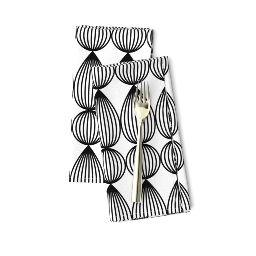 Striped 3D teardrops bubbles white black