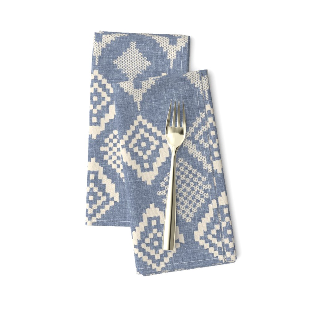 boho fair isle indigo winter holiday