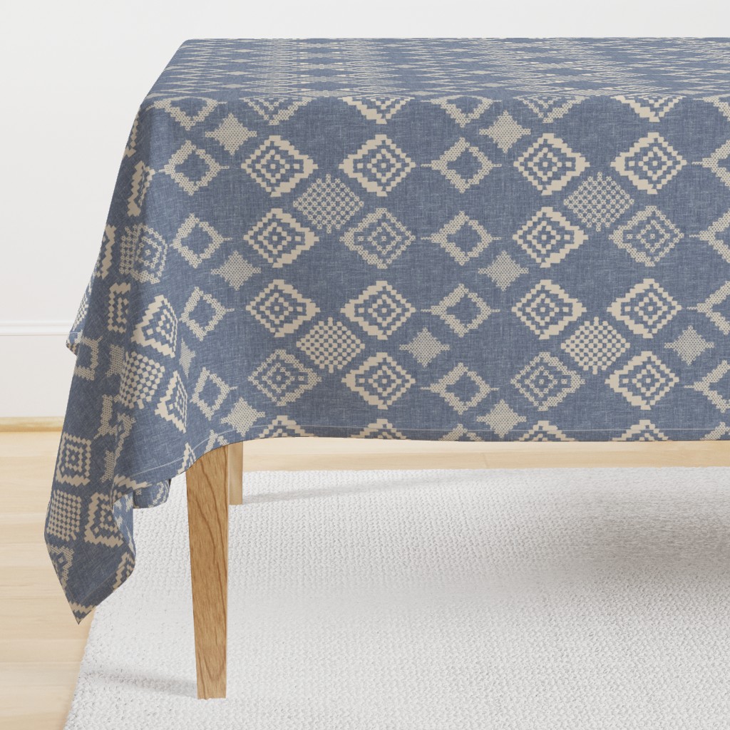 boho fair isle indigo winter holiday