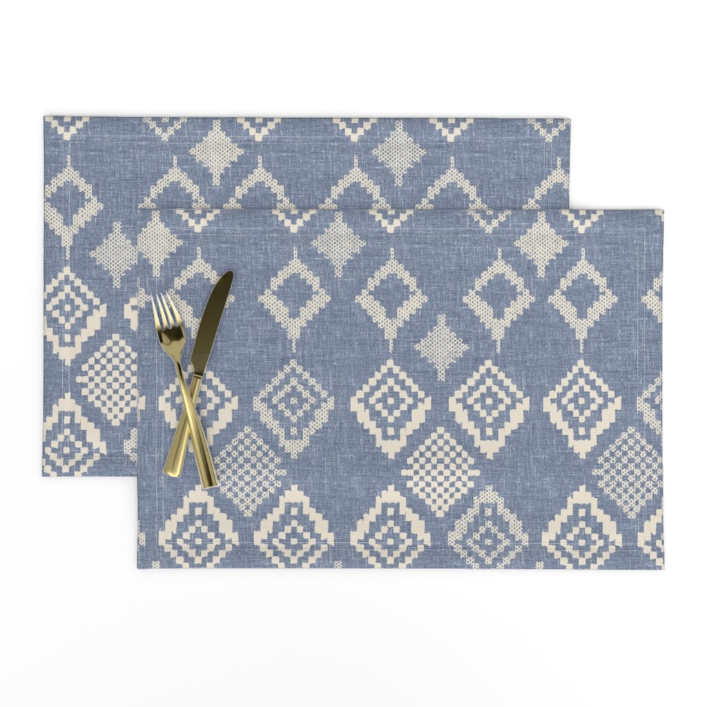 boho fair isle indigo winter holiday