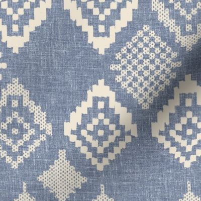 boho fair isle indigo winter holiday