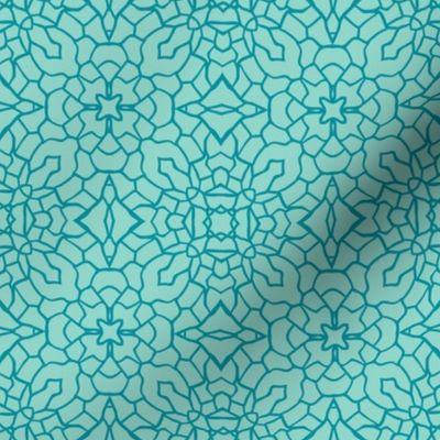 Damask Turquoise Scroll
