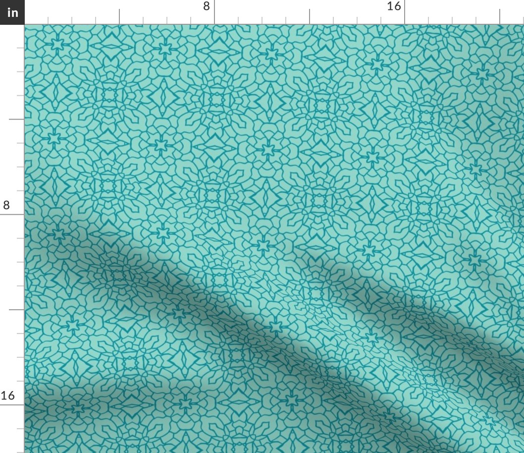 Damask Turquoise Scroll