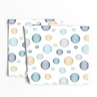 Pastel bubbles teal yellow white Wallpaper