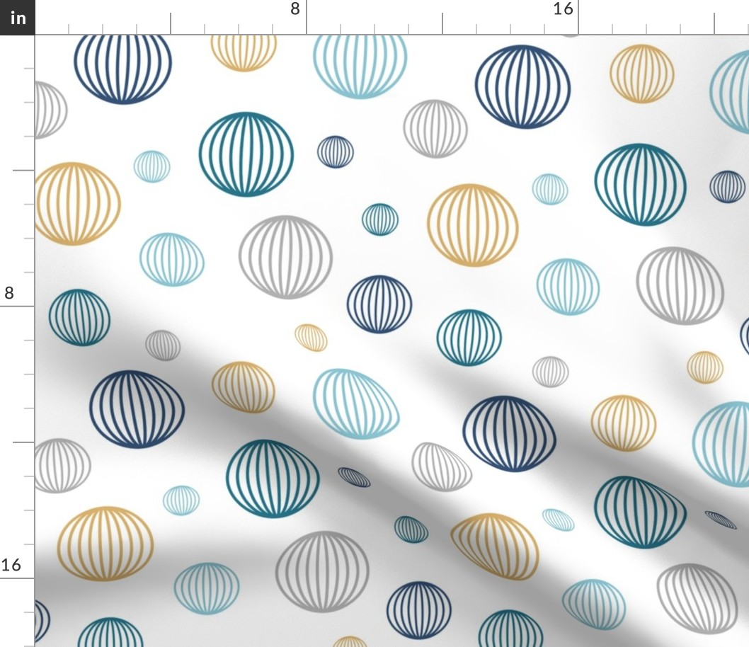 Pastel bubbles teal yellow white Wallpaper