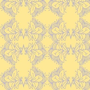 Bird flowers/lavender/yellow