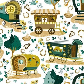 Wandering Wagons in Green