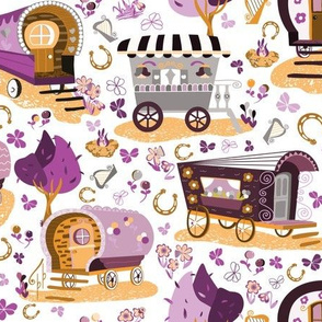 Wandering Wagons in Purple