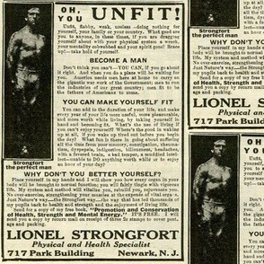 Oh You Unfit, Flabby, Weak Do-Nothing Man 1918 Ad (b&w)