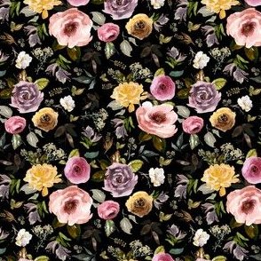 4" Cambridge Florals Black