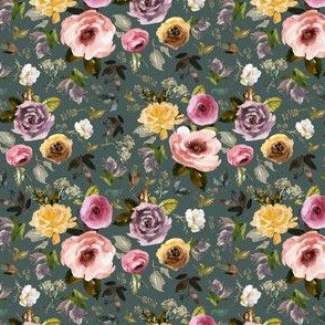 4" Cambridge Florals Royal Green