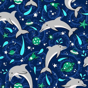 Dolphins in Space: Blue & Green